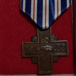 Pamětní odznak 1938 za věrné služby státu a Národním střeleckým gardám pro Josefa Oliče